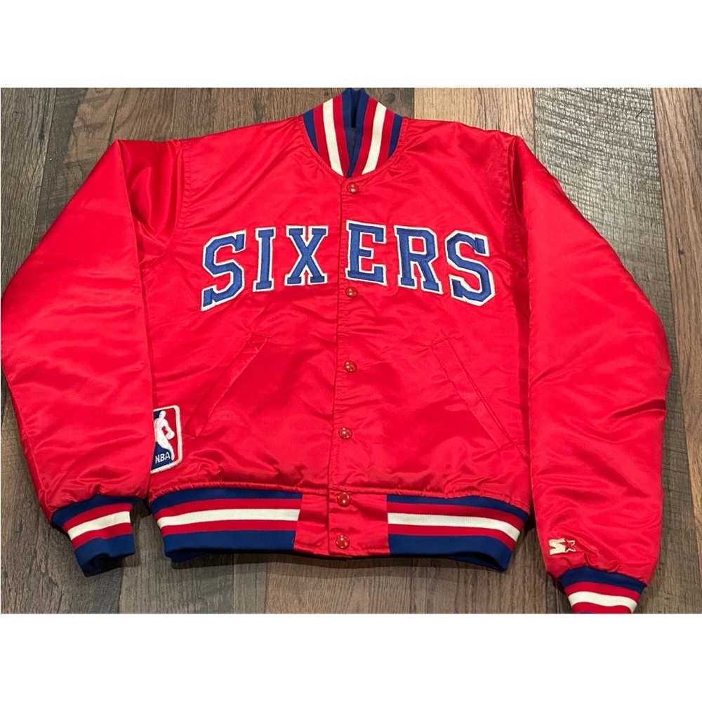 Philadelphia 76ers NBA Men's Starter "World Champions" Satin Bomber Jacket XL